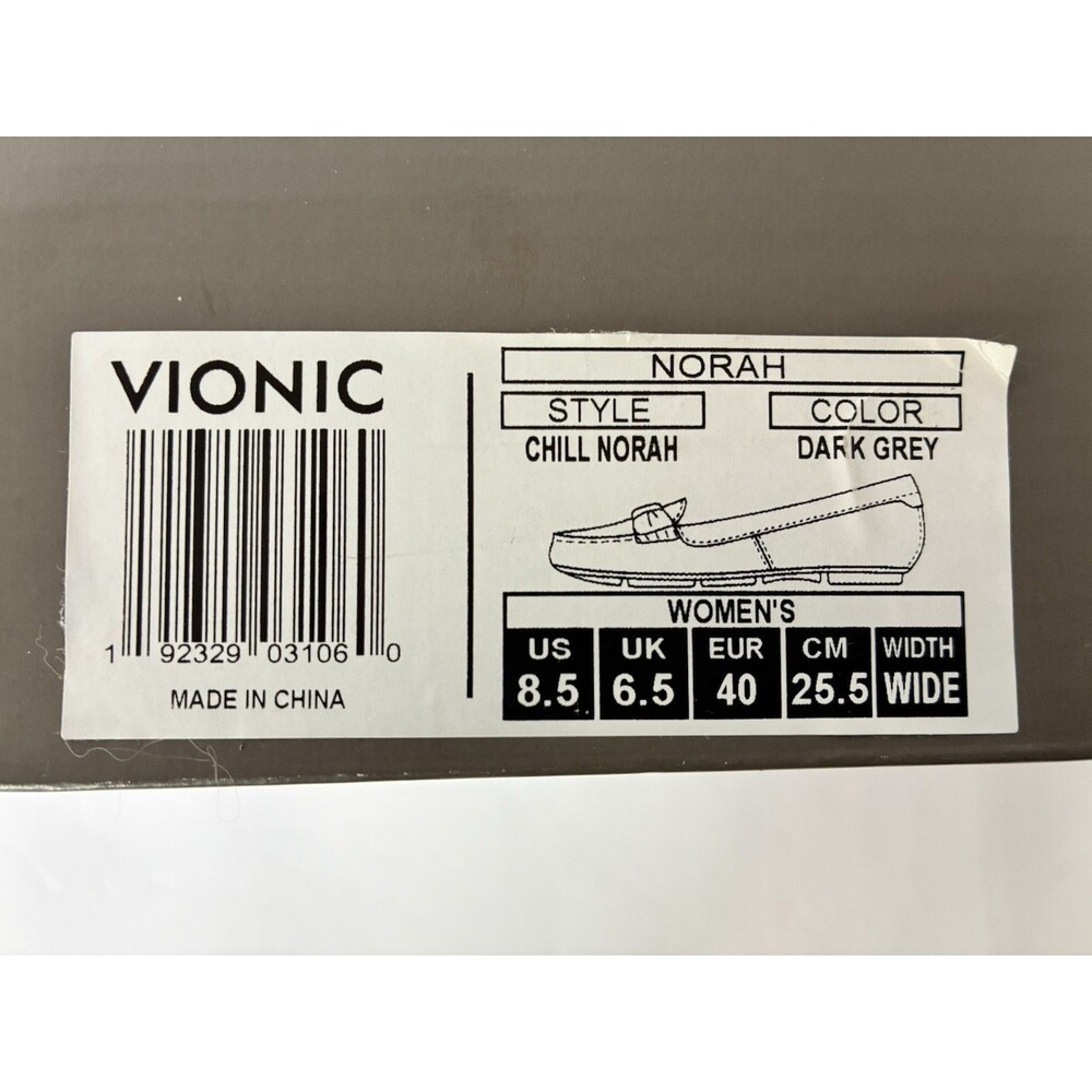 Vionic Norah Gray Suede Moccasin Shoes Slip On Flats Bow Orthotic Womens Sz. 8.5 - Picture 12 of 14